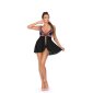 Süßes Damen Negligé Babydoll inkl. String Schwarz-Pink