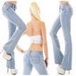Stylische 5 Pocket Damen Bootcut Jeans Hellblau