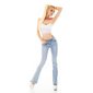 Stylische 5 Pocket Damen Bootcut Jeans Hellblau