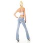 Stylische 5 Pocket Damen Bootcut Jeans Hellblau