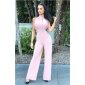 Womens high neck jumpsuit with wide leg antique pink