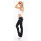 Trendy womens low-rise jeans with contrast stitching black UK 16 (XL)