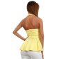 Elegantes Damen Neckholder-Top mit Spitze & Schößchen Gelb