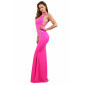 Bodenlanges Damen Glamour Abendkleid mit Strass Pink Einheitsgröße (34,36,38)