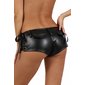 Sexy womens faux leather hot pants with lacing black UK 12 (M)