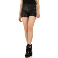 Sexy womens faux leather shorts with lacing black