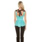 Elegant womens peplum top with lace mint green