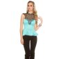 Elegant womens peplum top with lace mint green