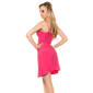 Knee-length womens strappy babydoll dress with rhinestones fuchsia