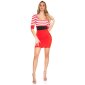 Sexy womens short-sleeved minidress in Navy look red