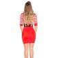 Sexy womens short-sleeved minidress in Navy look red