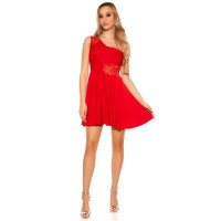 Kurzes Damen A-Linien Abendkleid One-Shoulder Rot 40 (L)