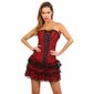 Burlesque corsage dress in Moulin Rouge style red/black