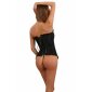 Noble womens burlesque corsage with lace frills black