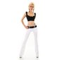 Stylish womens bootcut jeans stretch incl. belt white