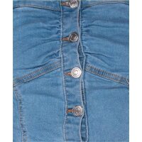Sexy Damen Träger-Top aus Jeans mit Knopfleiste Blau