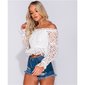 Womens off-the-shoulder shirt transparent with flowers white