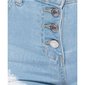Womens distressed jeans shorts hot pants fringed light blue