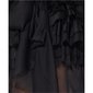 Edle Damen Chiffon Schluppenbluse mit Volants Schwarz