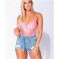 Damen Destroyed Jeans Shorts Hotpants mit Gürtel Hellblau