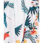Long halterneck maxi dress with wrap front and palms white