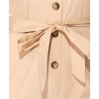 Short-sleeved womens jumpsuit with button up front beige