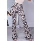 Womens flare trousers in boho style with snake print black
