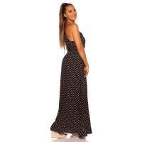 Summerly strap maxi dress with polka dots black