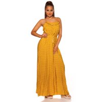Summerly strap maxi dress with polka dots mustard