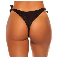 Sexy Brazilian tie tanga bikini bottom black