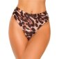 Sexy Damen High Waist Bikinihose Brazilian-Cut Leopard-Optik