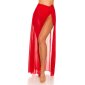 Damen Strand Wickelrock lang aus Chiffon Rot