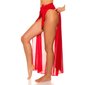 Womens chiffon wrap-around beach skirt long red