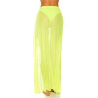 Damen Strand Wickelrock lang aus Chiffon Neon Grün