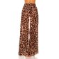 Damen Strand Wickelrock lang aus Chiffon Leopard