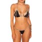 Sexy Brazil-Cut Neckholder-Bikini Schlangenmuster Schwarz