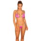 Sexy Brazil-Cut Neckholder-Bikini Schlangenmuster Neon Pink