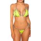 Sexy Brazilian halterneck bikini with snake pattern neon green
