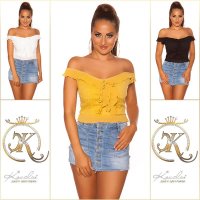 Damen Chiffon Top mit Trägern und Rüschen Weiß