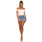 Damen Chiffon Top mit Trägern und Rüschen Weiß