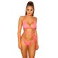 Sexy womens halterneck bikini top to tie neon coral
