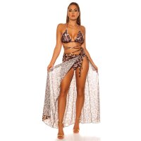 Sexy Damen Bikini Oberteil Neckholder zum Binden Leopard