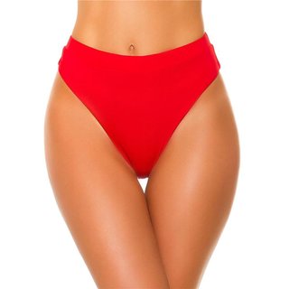 Sexy womens Brazilian high waist bikini bottom red UK 10 (S)