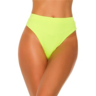 Sexy Damen High Waist Bikinihose Brazilian-Cut Neon Grün 36 (S)