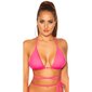 Sexy womens halterneck bikini top to tie neon fuchsia UK 10 (S)