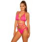 Sexy womens halterneck bikini top to tie neon fuchsia UK 10 (S)