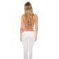 Precious glamour strappy lace top with glitter coral