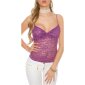 Precious glamour strappy lace top with glitter purple