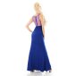 Bodenlanges Abendkleid mit ornamentalen Stickereien Royal Blau
