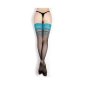 Womens Ballerina hold-up stockings with pattern black/green UK 12/14 (L/XL)